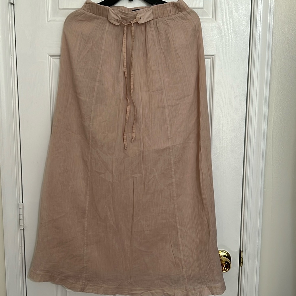 NWOT J. Crew Womens Size XS Gauze Maxi Skirt Blush Floor Length Tie Waist